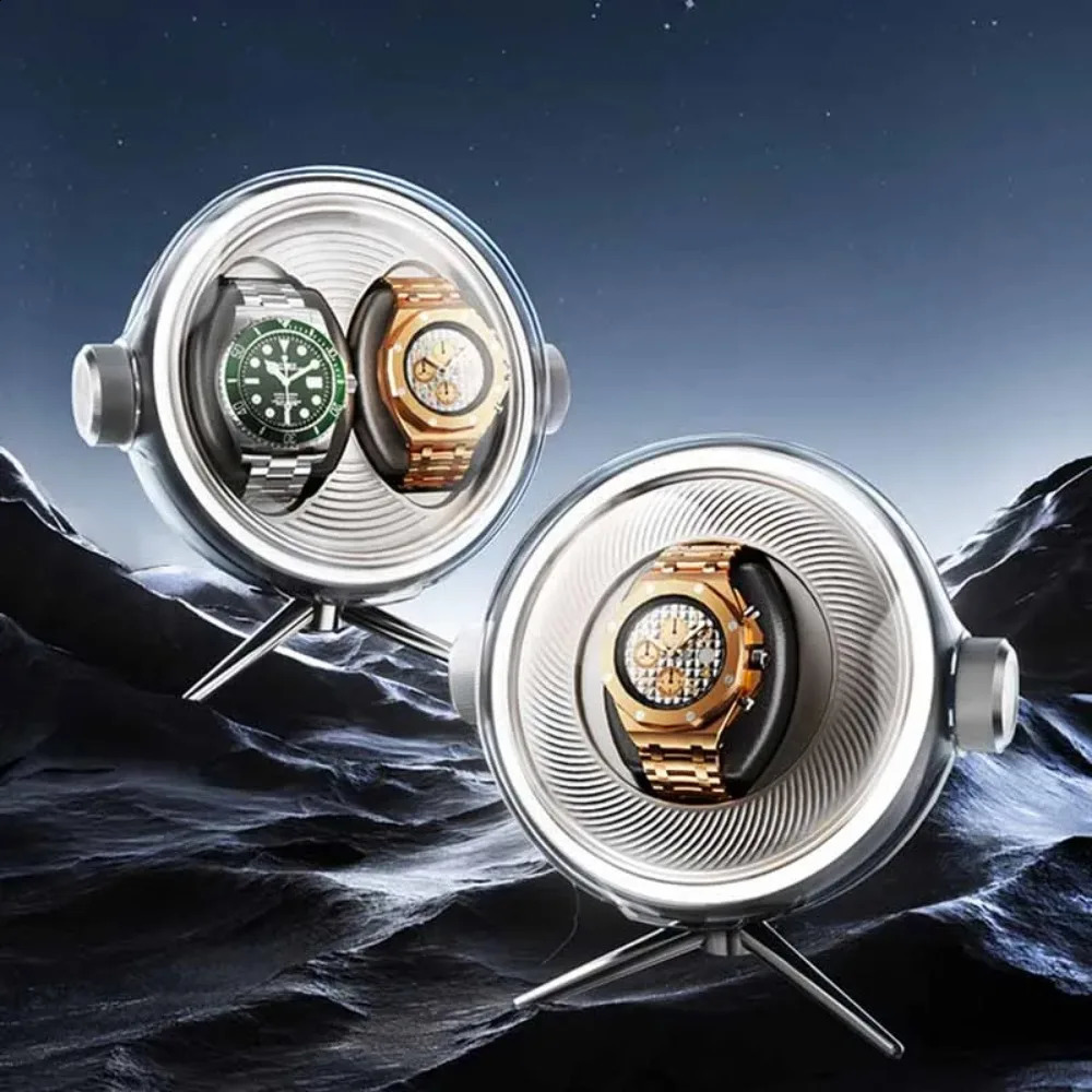 Automatic Watch Winder with Zero Magnetism Household Silent Led Watches Winding Device Bedside Mechanical Storage Box 241226