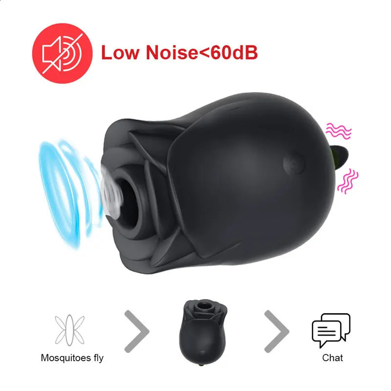 Rose Tongue Licking Sucking Sex Toys Silicone Love Egg Female 6 Speed Clitoris GSpot Stimulating Women Breast Vibrator Shop XXX 241226