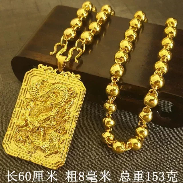 Dragon AU750 gold necklace Guanyin 18K pendant domineering fashion jewelry gift for men and women 241226