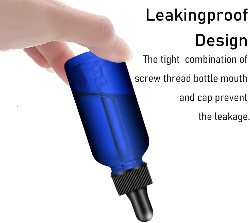 5pcs 5/10/15/20/30ml/50ml Amber Empty Glass Dropper Bottle Essential Oil Aroma Liquid Reagent Refillable Containers 241225