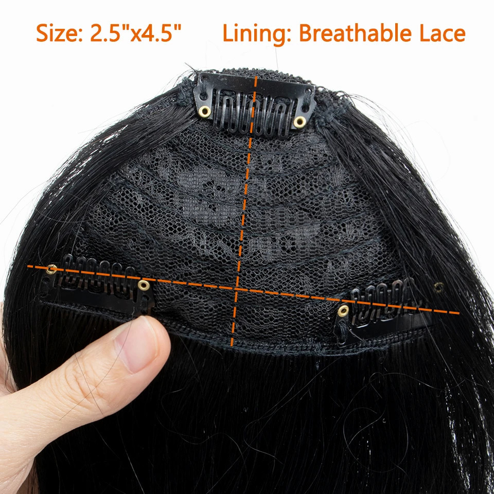 3D Blunt Cut Human Hair Bangs 3 Clips Natural Hair Bangs OverHead Clip In Hair Extensions Non-Remy 2.5x4.5 Black Brown Blonde 241225