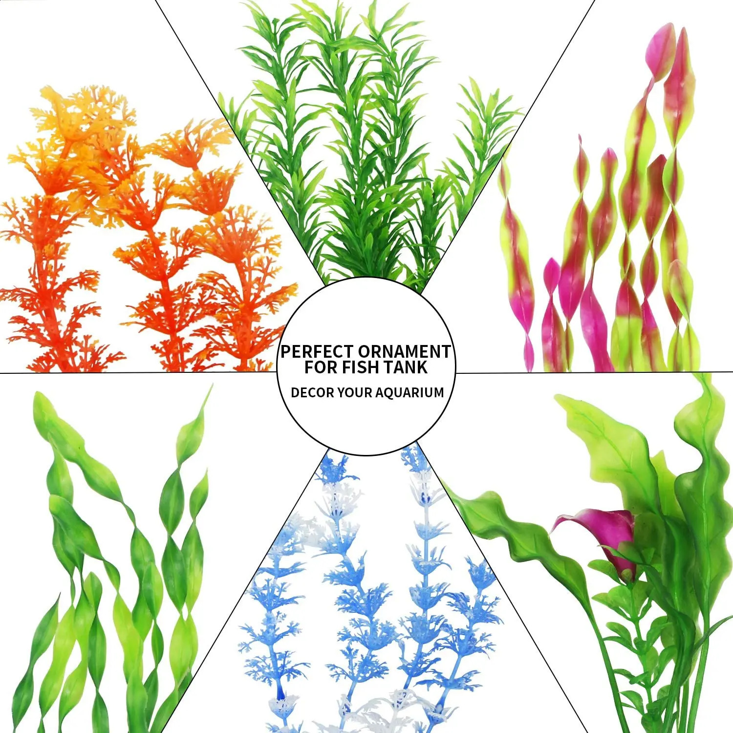 10PCS Artificial Aquarium Plants Set Underwater Plants For Aquarium Fish Tank Decoration Colorful Water Grass Aquatic Plant 241225