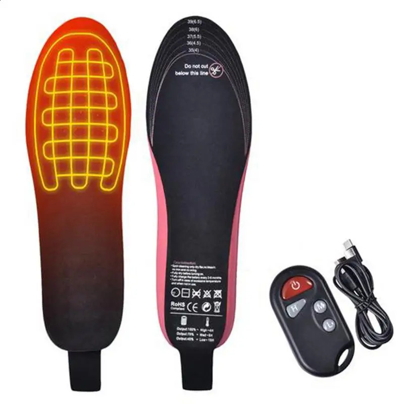 Winter Heating Insole USB Chargeable Intelligent Remote Control Heating Insole Outdoor Sports Skiing Cycing Warm Heating Insole 241226