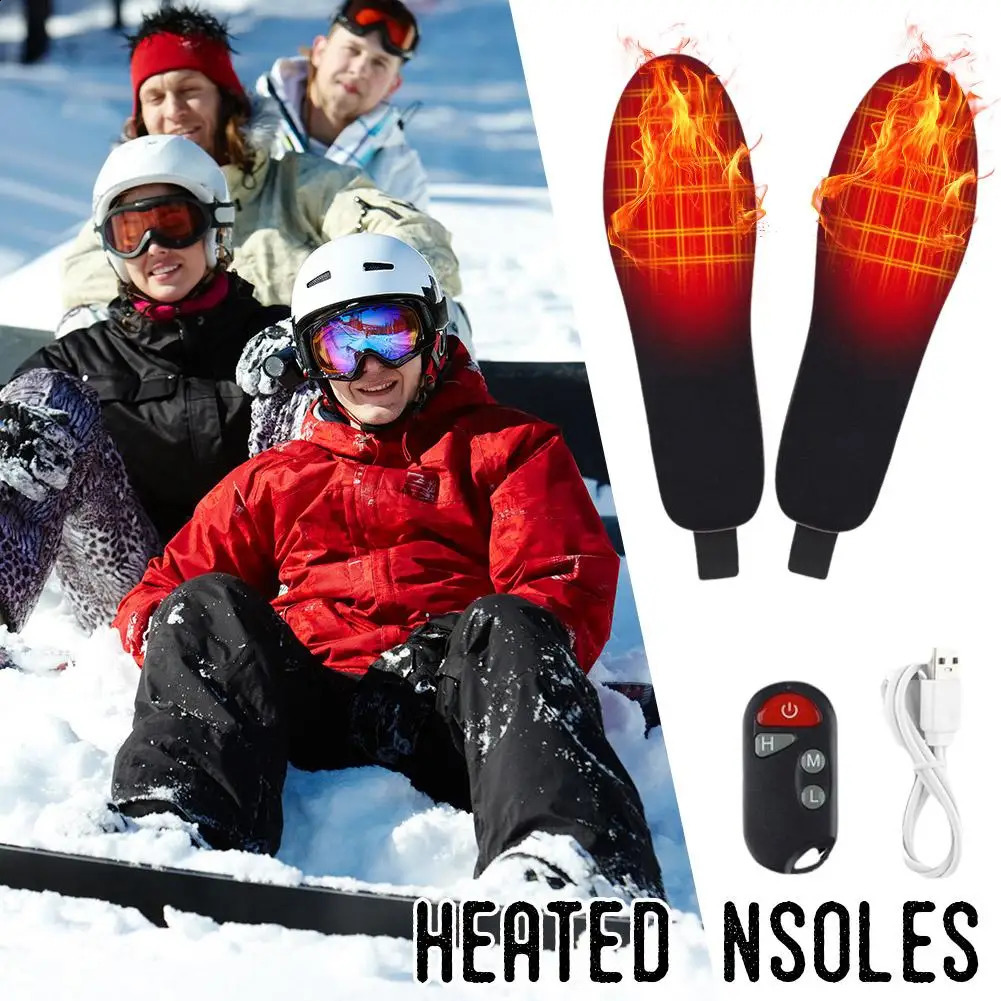 Electric Heating Insoles For Winter Rechargeable Winter Warm Insole Remote Control Work Hunting Ski Hiking Camping Insole 241226