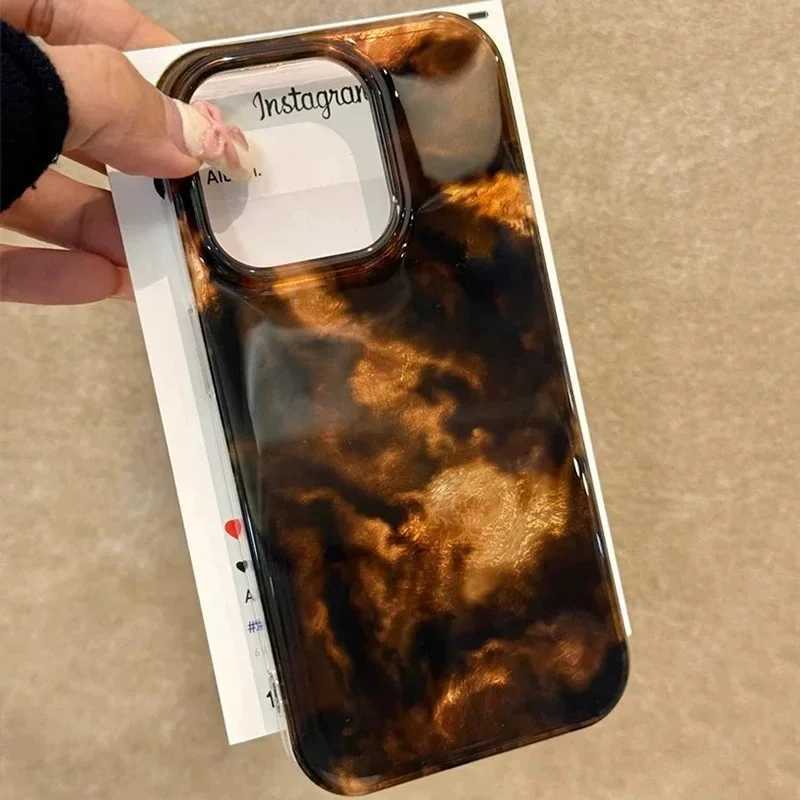 Vortex pattern amber black brown blend phone case For iPhone 11 12 13 14 15 16 pro max Z250207