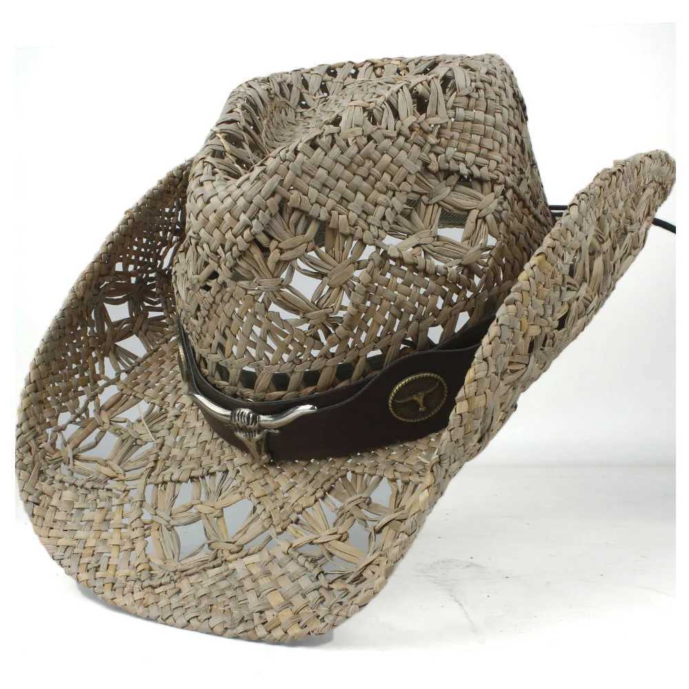 100% Mens Handmade Western Cowboy Hat Wide Brim Hat Outdoor Sombrero Hombre Cowboy Hat W241225