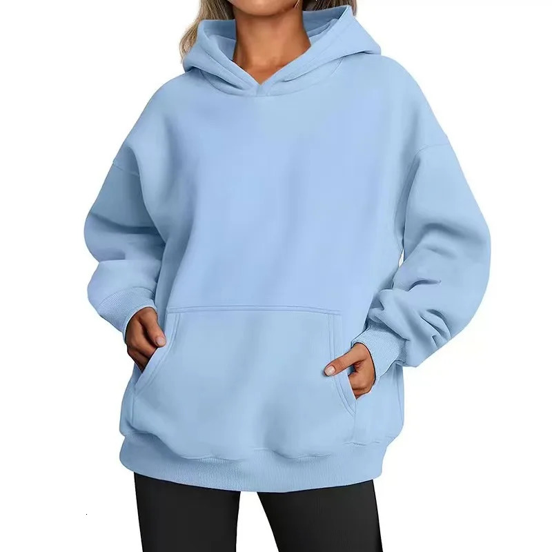 SpringFall Mens and womens plain blackgrey hooded sweatshirts Street wear Running Casual loose hoodie pullovers 241225