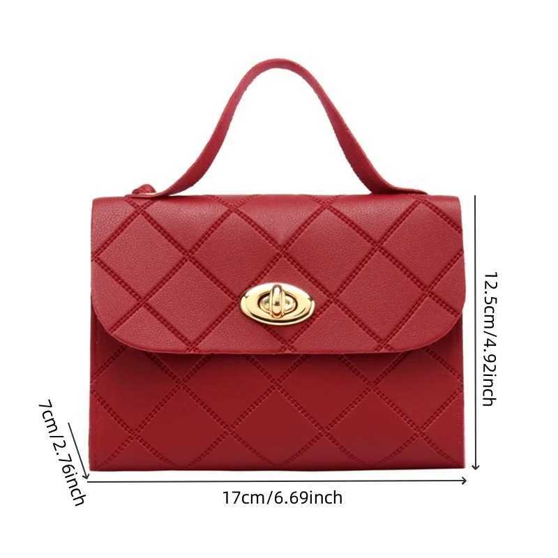 Womens Handbags Striped Square Fresh Age Reducing High Capacity Fine Texture Soft Comfortable Females Crossbody BagXJ241225