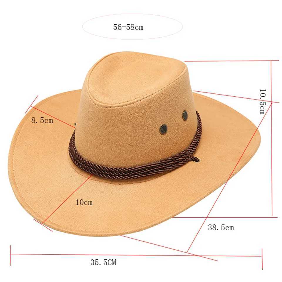 Western cowboy hat retro Sheriff C sunscreen with wind rope hat men and women horseback riding tourism fishing sunset C W241225