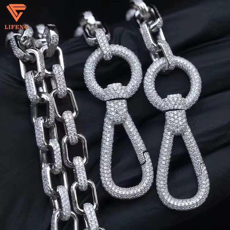 Custom Iced Out VVS Moissanite Gold Plated Solid Sterg Sier Balls Cuban K Tennis Chains Hip Hop Jewelry Necklace Men