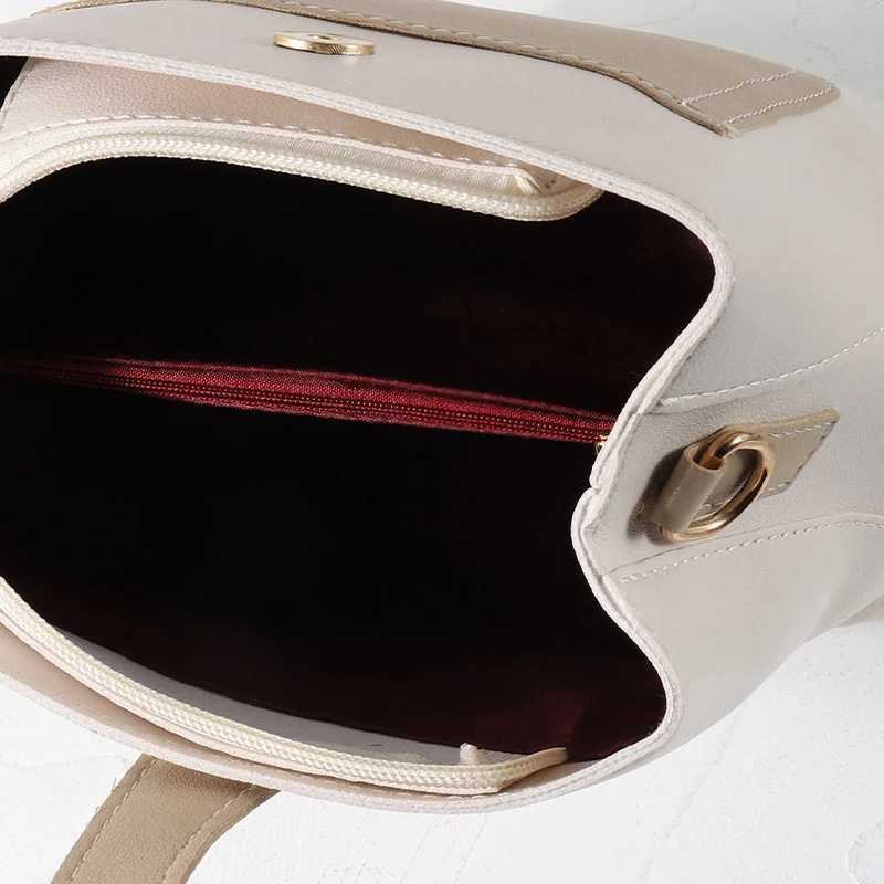 New Fiable PU Ctrasting Color Versatile Magnetic Buckle Zipper WOMENS Shoulder Bag for CommutingXJ241225