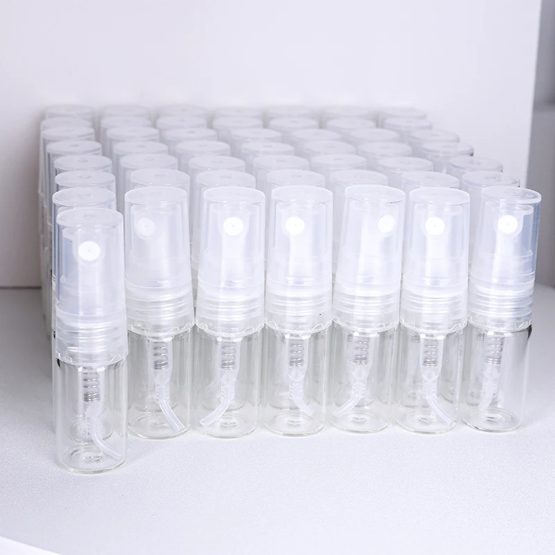 50/piece 2ml transparent glass perfume bottle disposable trial bottle mini travel portable cologne perfume bottle 241225