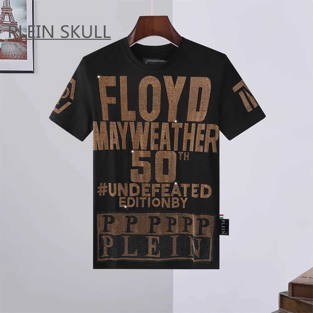 Men's T-Shirts PLEIN SKULL Gothic punk short sleeved mens trend street T-shirt retro summer breathable round neck unisex sports T-shirt J241209