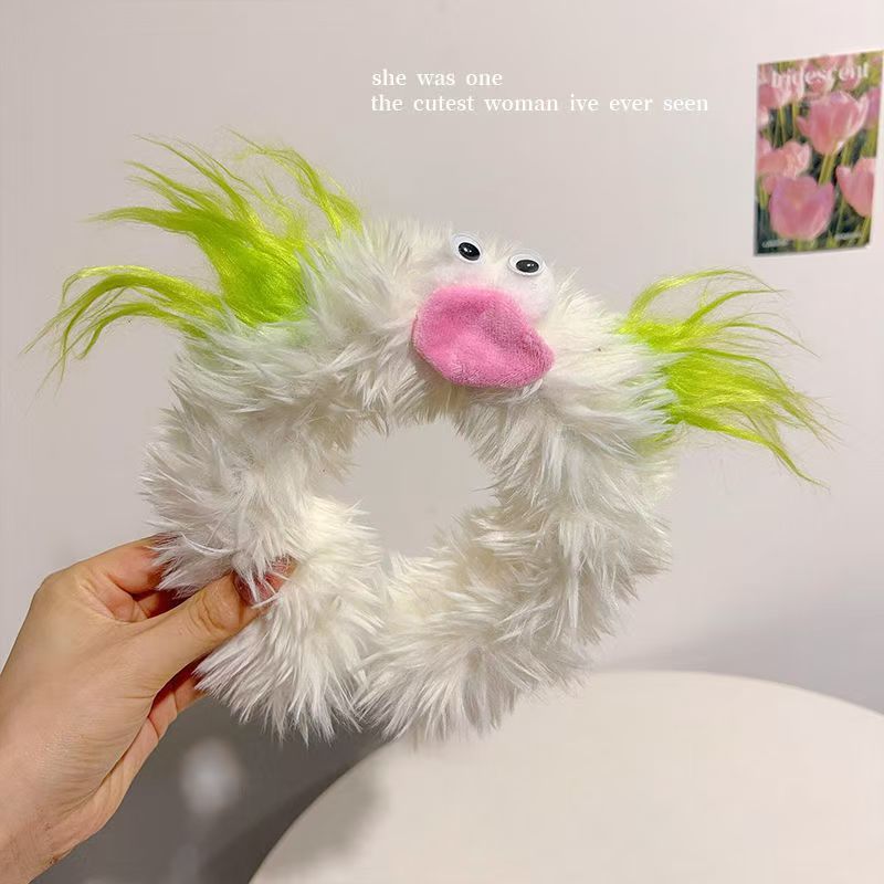 Funny ugly cute doll headband furry and explosive headband autumn and winter hair accessories cute female hair accessories face wash photo headband
