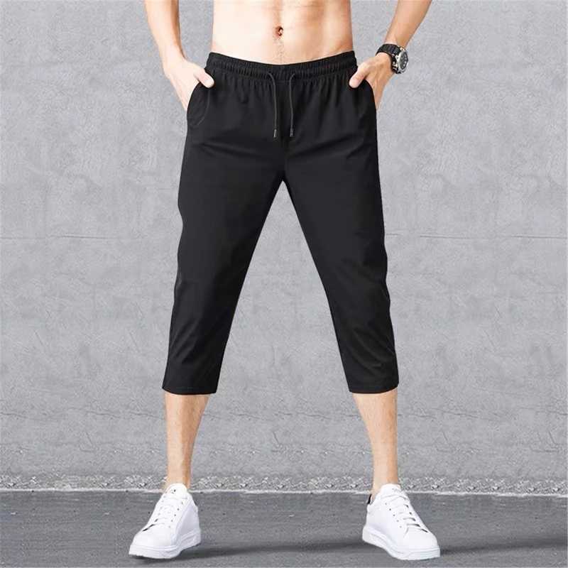 Breathable Sport Running Pants Mens Casual Shorts w/ Pocket Loose Quick Dry Jogger Pant 3/4 Athletic Shorts for SummerXJ241226