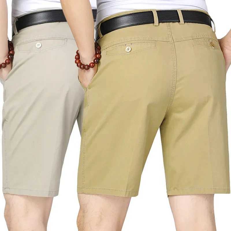 Classic mens cotton shorts mens stretch casual shorts Bermuda knee shorts golf sport summer cool breathable shorts khaki beige W241226