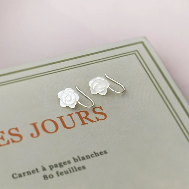 ASHIQI 925 Sterling Silver Natural Shell Flower Earrings Fashion Jewelry Gift for Women Trendy 241226