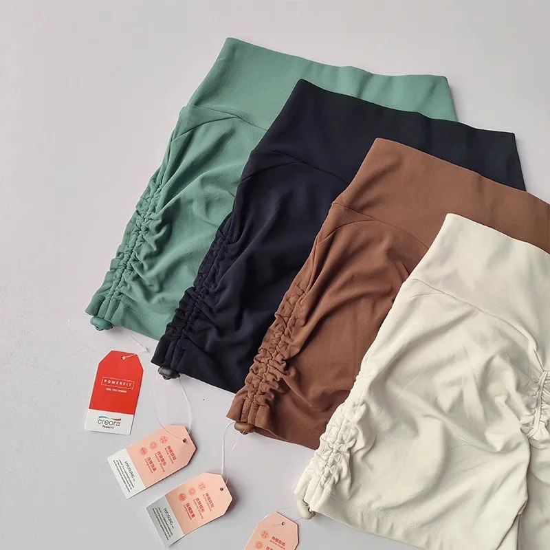 Women's High Waist Sports Yoga Shorts Quick Dry Hip Lift Running Cycg Drawstring Fiess Gym Bottoms