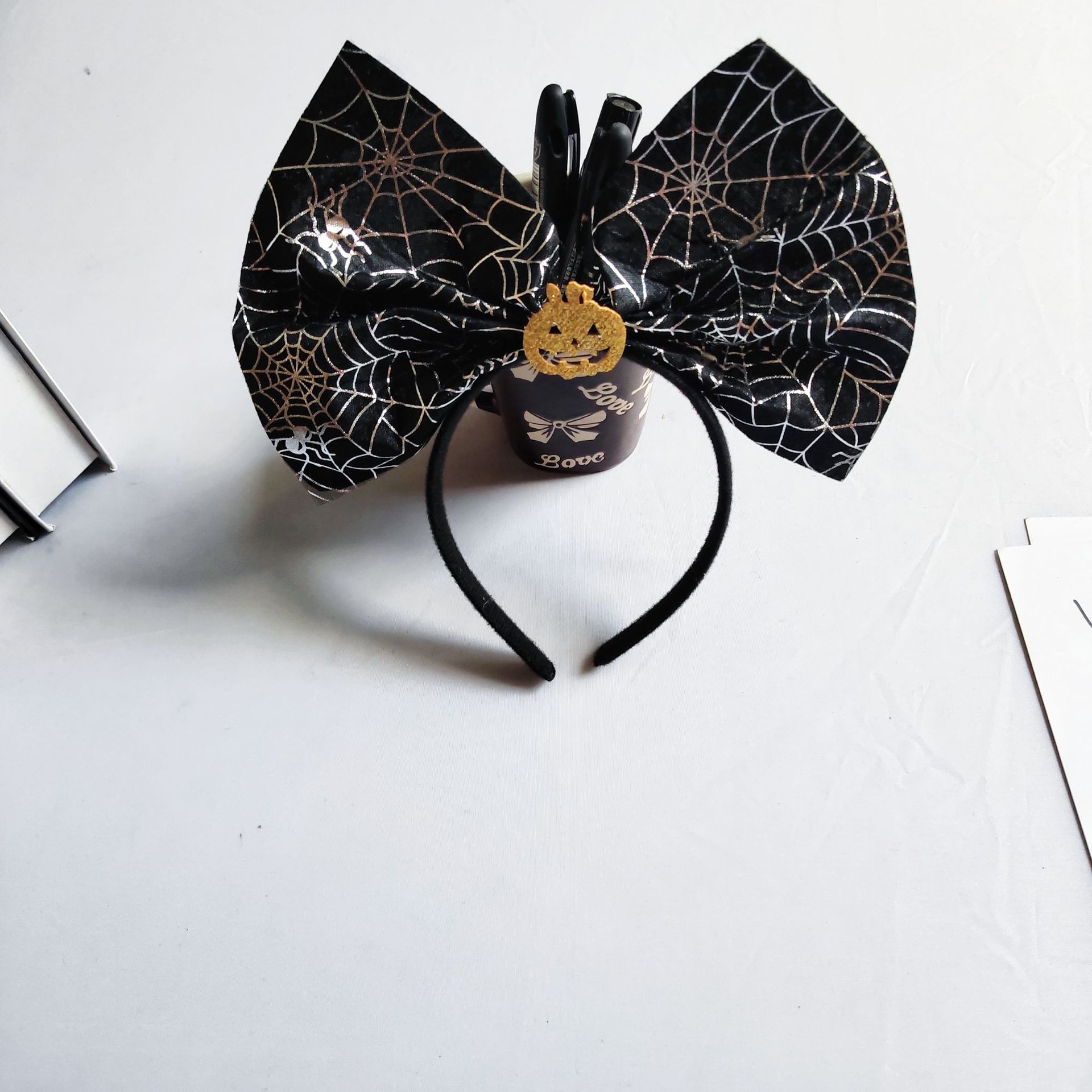Halloween bow headband pumpkin skull spider bat headband children's funny outfit holiday party hair accessories