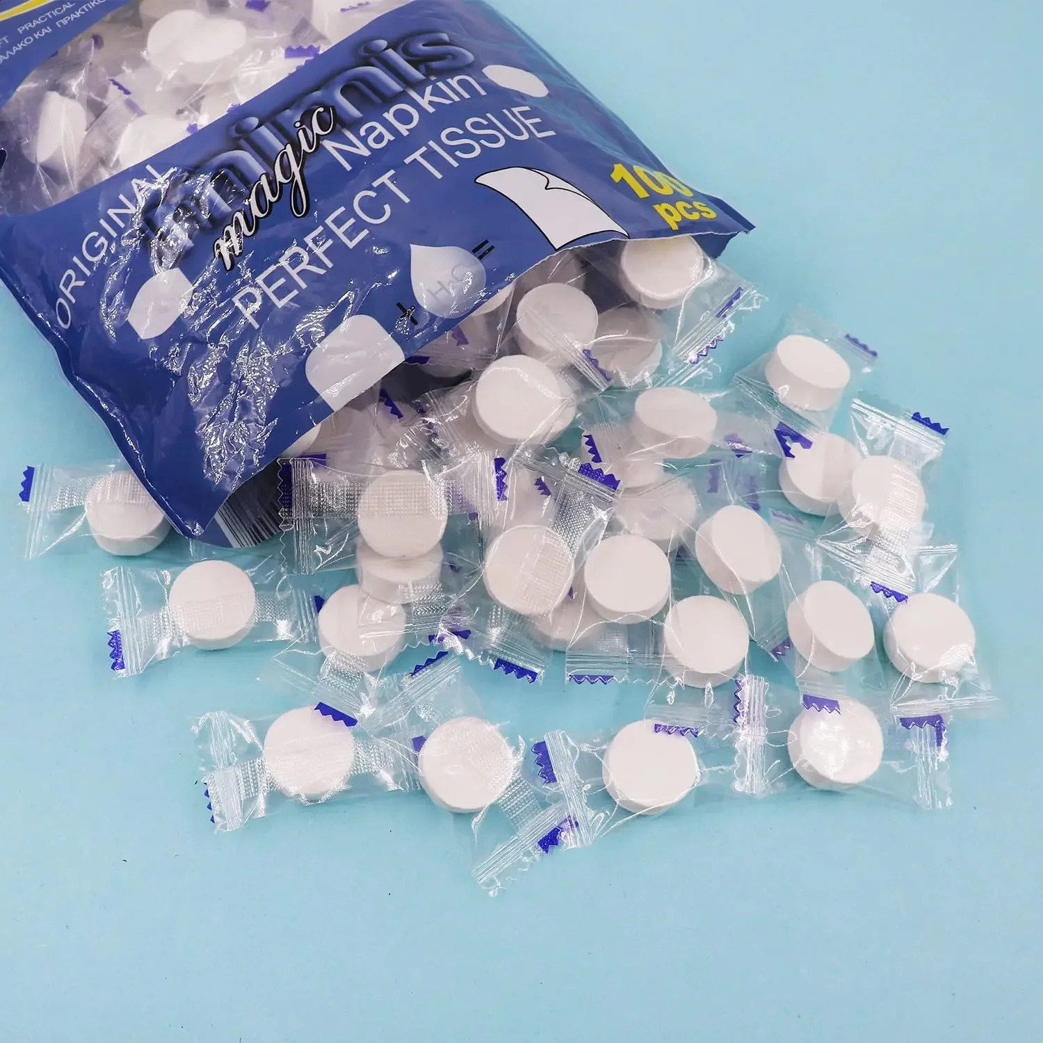 100Pcs Mini Compressed Towel Disposable Face Compressed Towels Soft Compressed Hand Wipe Portable Compressed Coin Tissue 241226