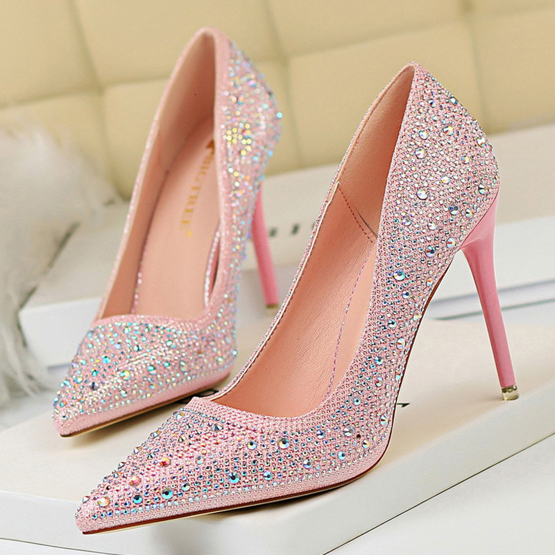 BIGTREE Rhie Woman Pumps Fashion Wedding Women Basic Pump Stiletto 10Cm 7Cm Heeled Shoes High Heels