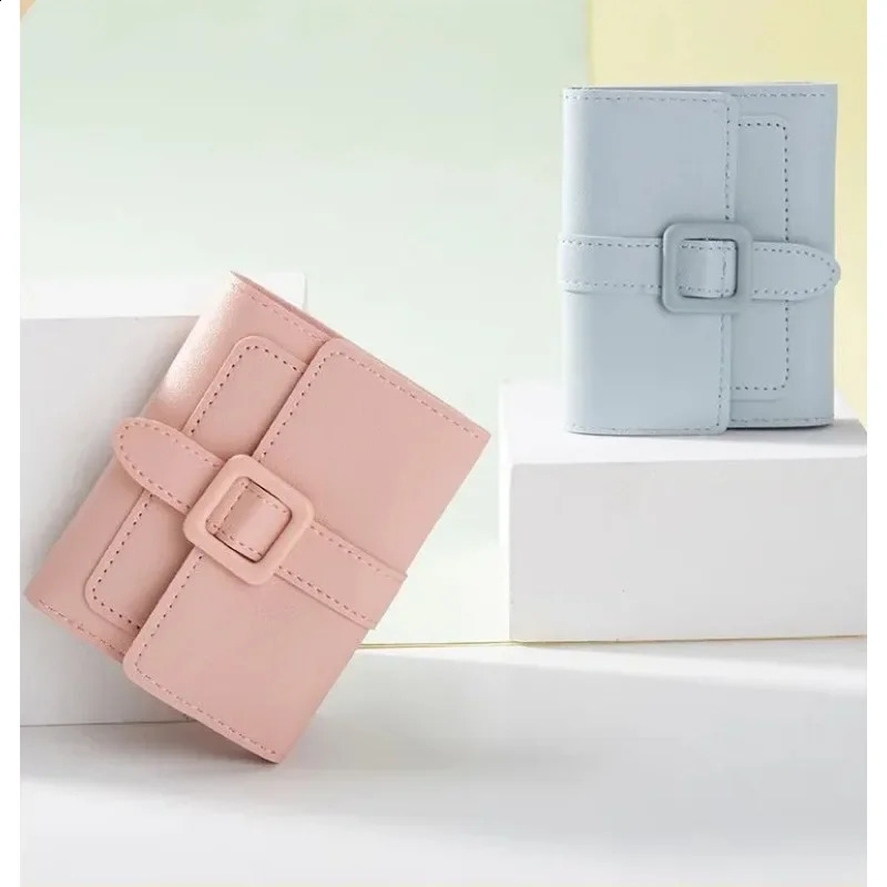 Candy Color Small Wallets PU Leather Coin Pures Ladies Card Holder Mini Standard Short Purses for Women Solid Purses 241224