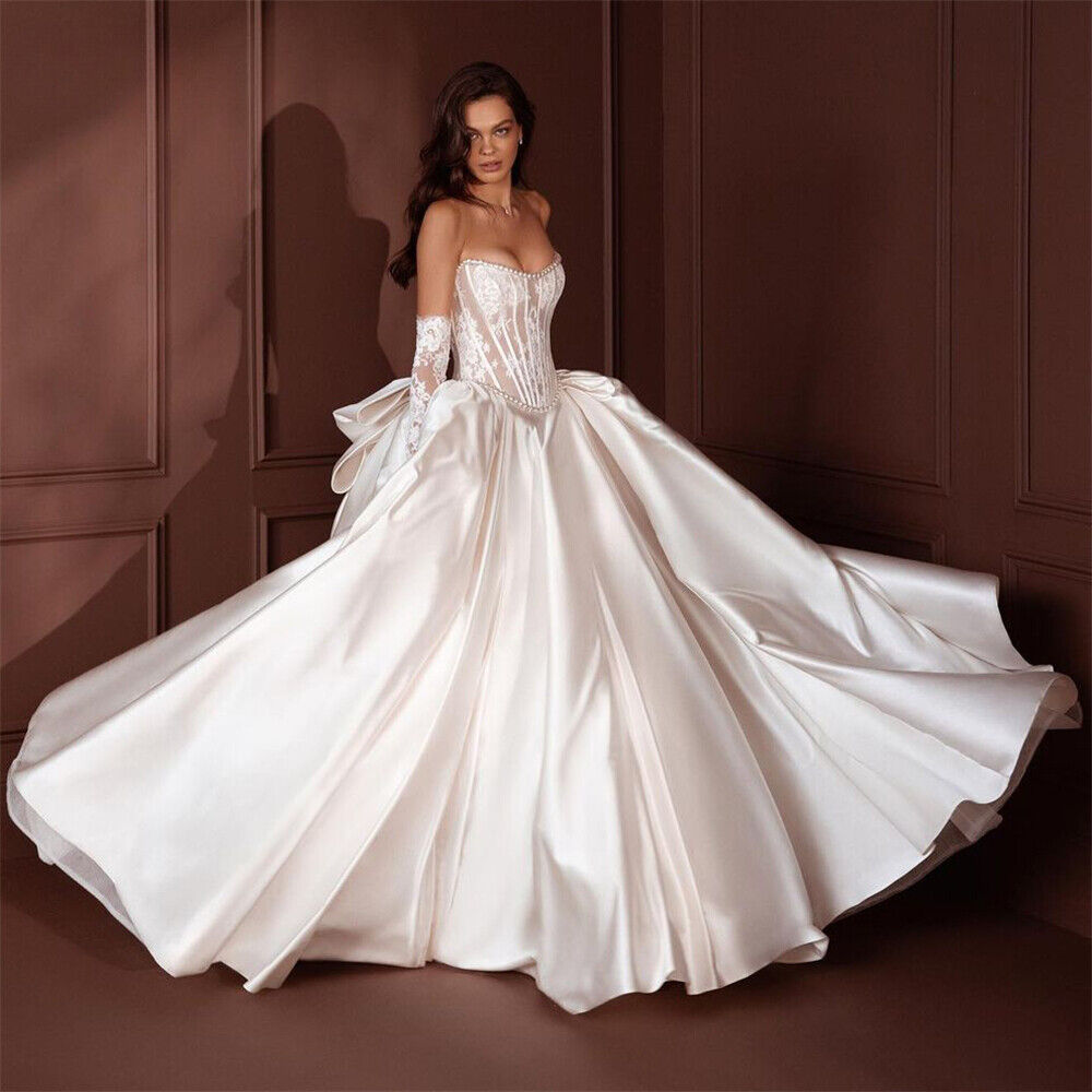 Classic Sweetheart Wedding Dresses 2024 Spaghetti Straps Appliques Floor Length Princess Bridal Gowns Vestido de Novia 03