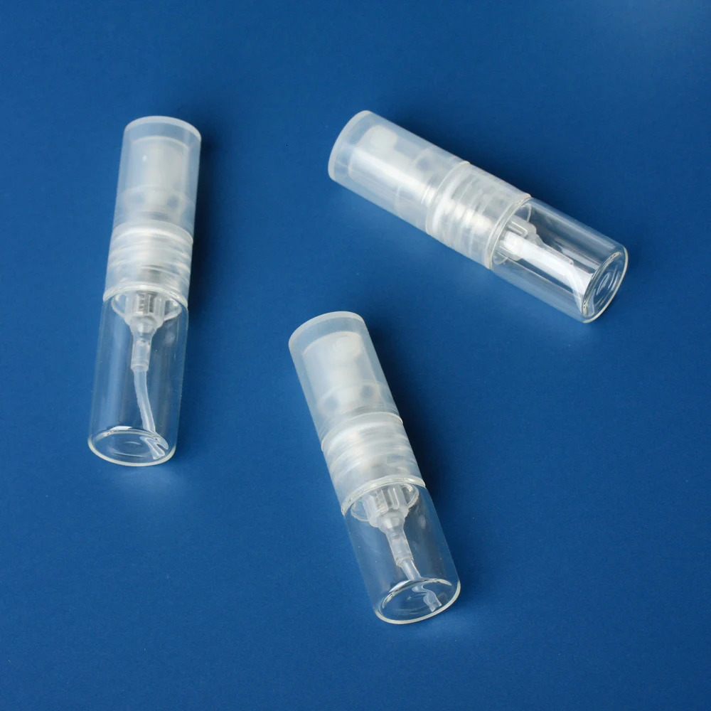 100 Pcs/Lot 1ml/2ml Mini Clear Plastic Spray Bottle Empty Perfume Atomizer Sample Bottles for Cleaning Travel Essential Oils 241225