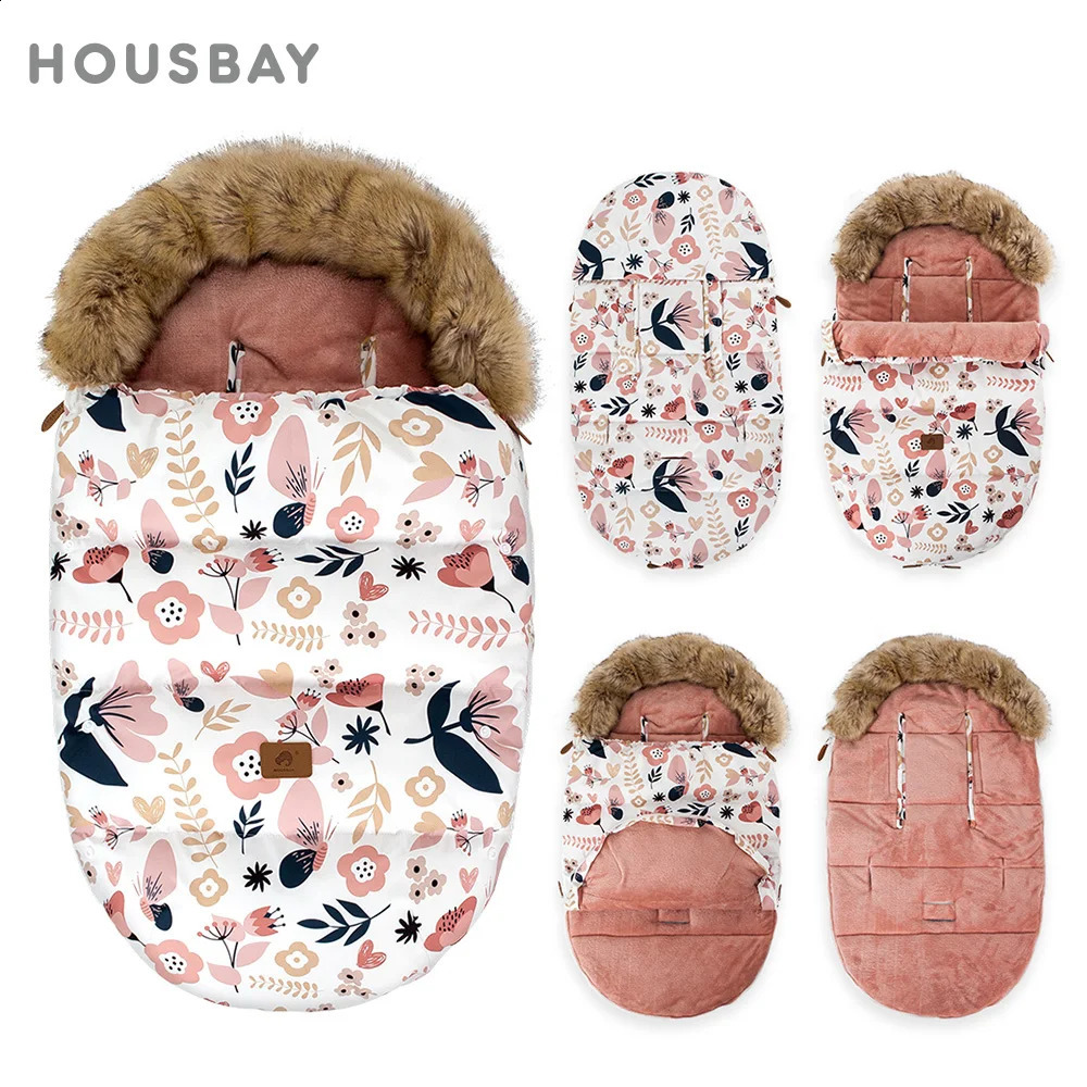 024Months Baby Carriage Sack Winter Warm Thicker Envelope For Discharge Stroller Footmuff Universal Pram Cover Accessories 241225
