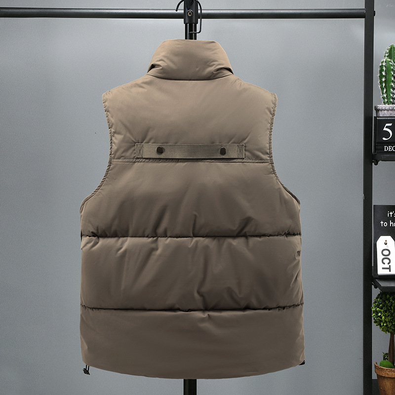 2025 New Fashion Men's Vest Solid Cotton Padded Autumn Warm Sleeveless Jacket Windproof Winter Men Clothing Waistcoat