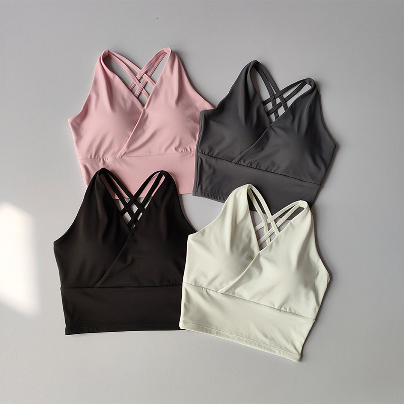 High-End Sports Anti-Sweat Fiess Seamless Yoga Shockproof Crop Women Push Up Bras Sport Bra Gym Workout Top