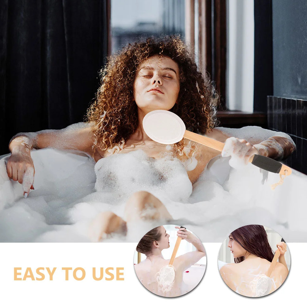 Anti-slip Bath Brush Back Lotion Applicator Wand for The Cream Non-slip Shower Sponge with Long Handle Application 241226