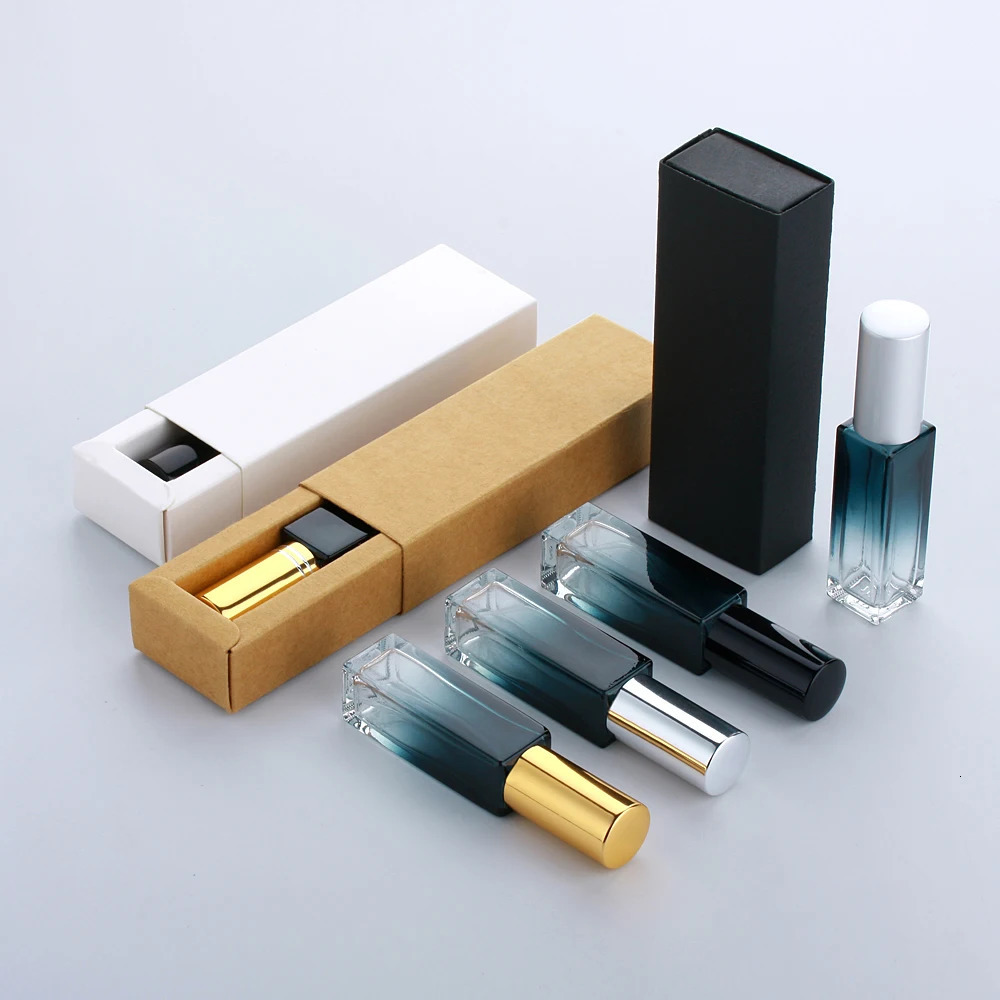 Wholesale 10ml Refillable Thick Square Glass Perfume Bottle With Box Portable Sprayer Pump Bottles Empty Container 241225