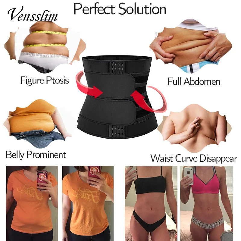 Waist Trainer Corset Trimmer Belt for Women Weight Loss Sweat Strap Body Shaper Belly Cincher Sports Girdle Fat Band 241225