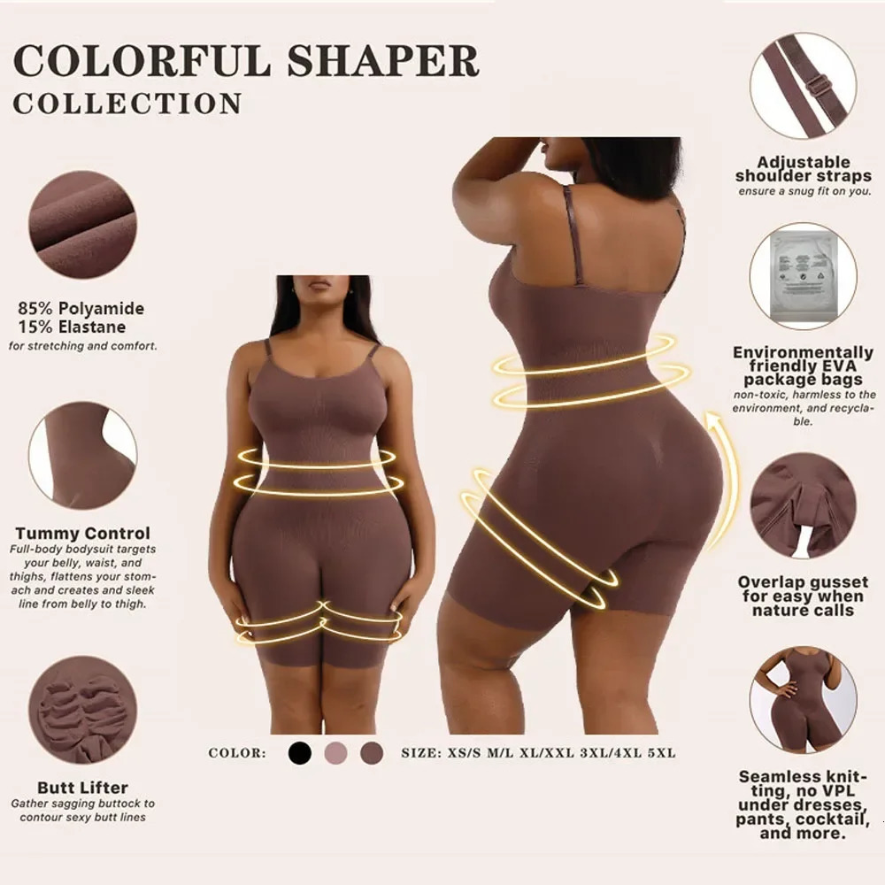 Shapewear Stree jumpsuit Women Tummy Control full Body Shaper Bodysuit Reducing and Shaping Girdles 241225