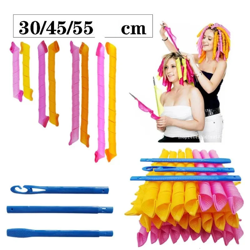 Heatless Hair Curler No Heat Hair Rollers Sleeping Soft Spiral Curls Lazy Perm Curling Rod Wave Formers Hair Styling Tools 241225