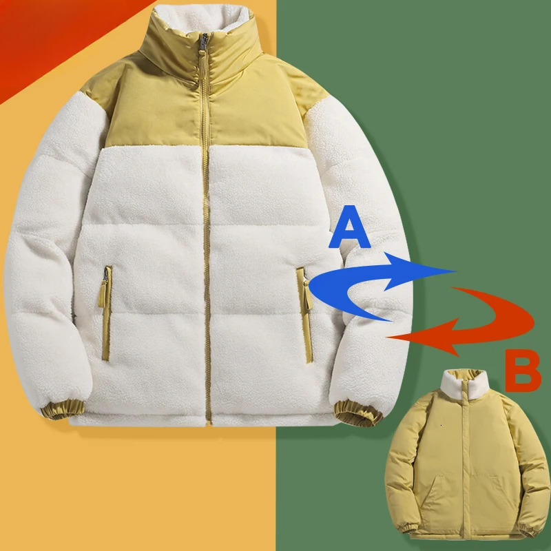 Plus Size 7Xl 8Xl Jackets Men Winter Warm Thicken Male Bomber Jacket Coats 2-Side Reversible Cotton Padded Outwears Boy