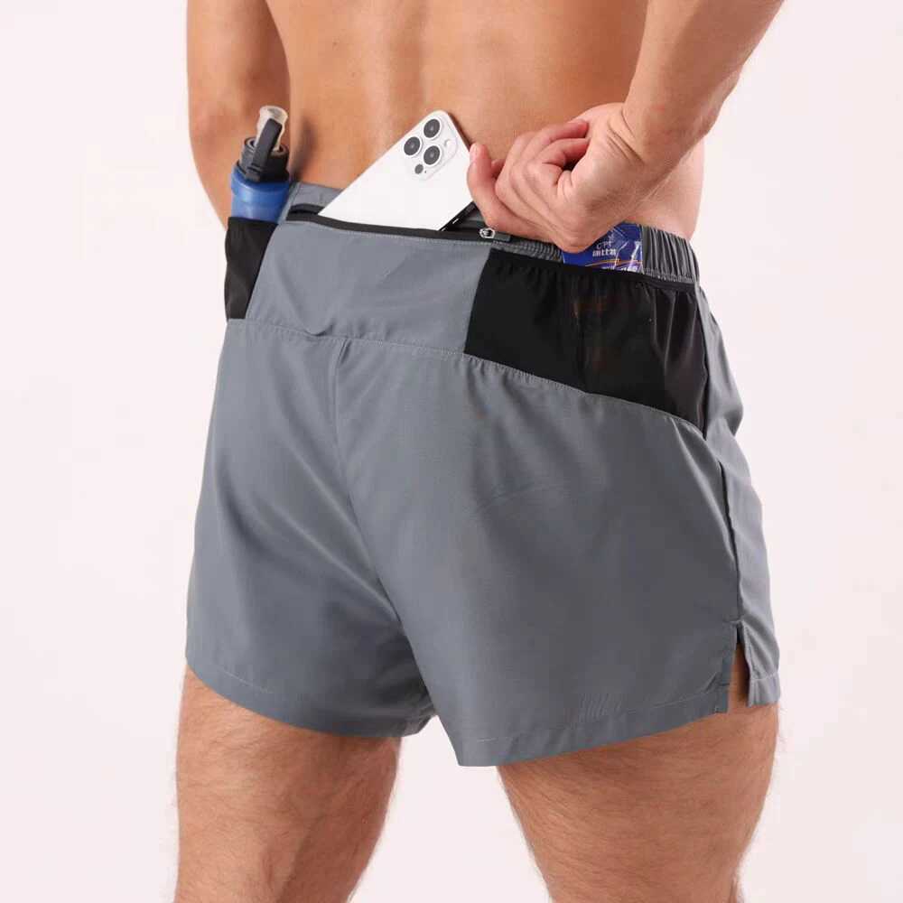 Mens Running Shorts Double Layer Short Pants Jogging Fitness Shorts With Pocket Summer Training Quick Dry Track Shorts MarathonXJ241226