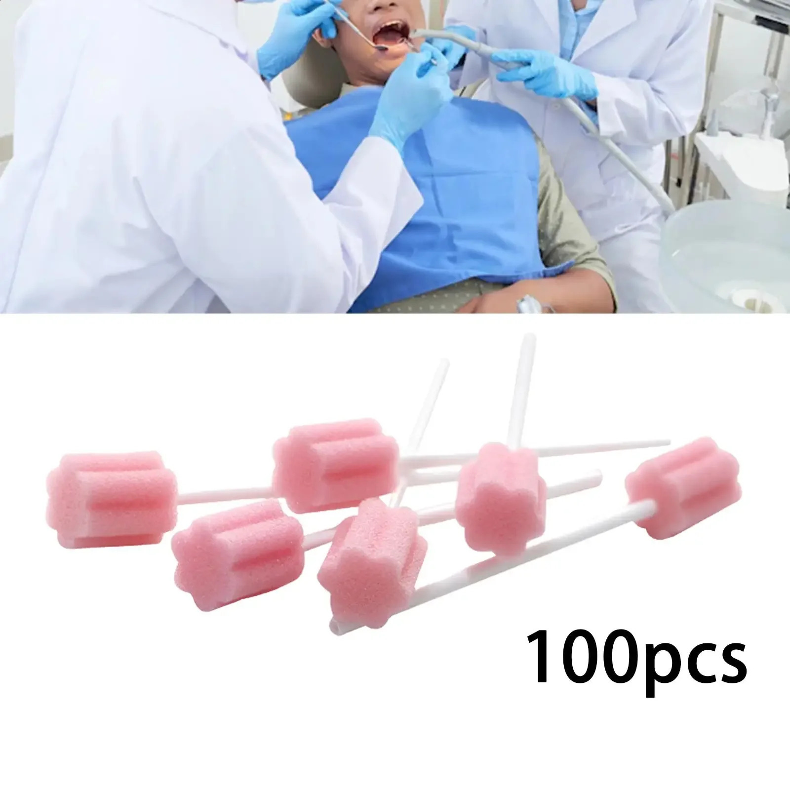 Sdotter 100Pcs Teeth Cleaning Sponge Portable Disposable Oral Care Sponge Swab for Tongues Coating Oral Cleaning Bad Breath Bre 241226