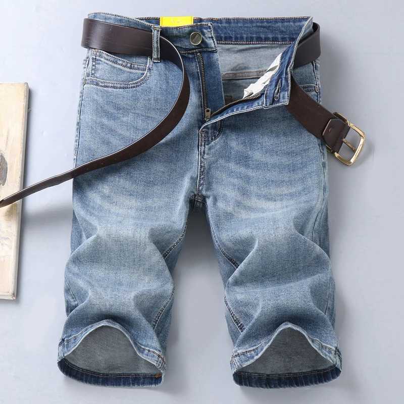 Summer brand stretch thin Bermuda mens denim jeans mens knee length soft Ropa Hombre shorts W241226