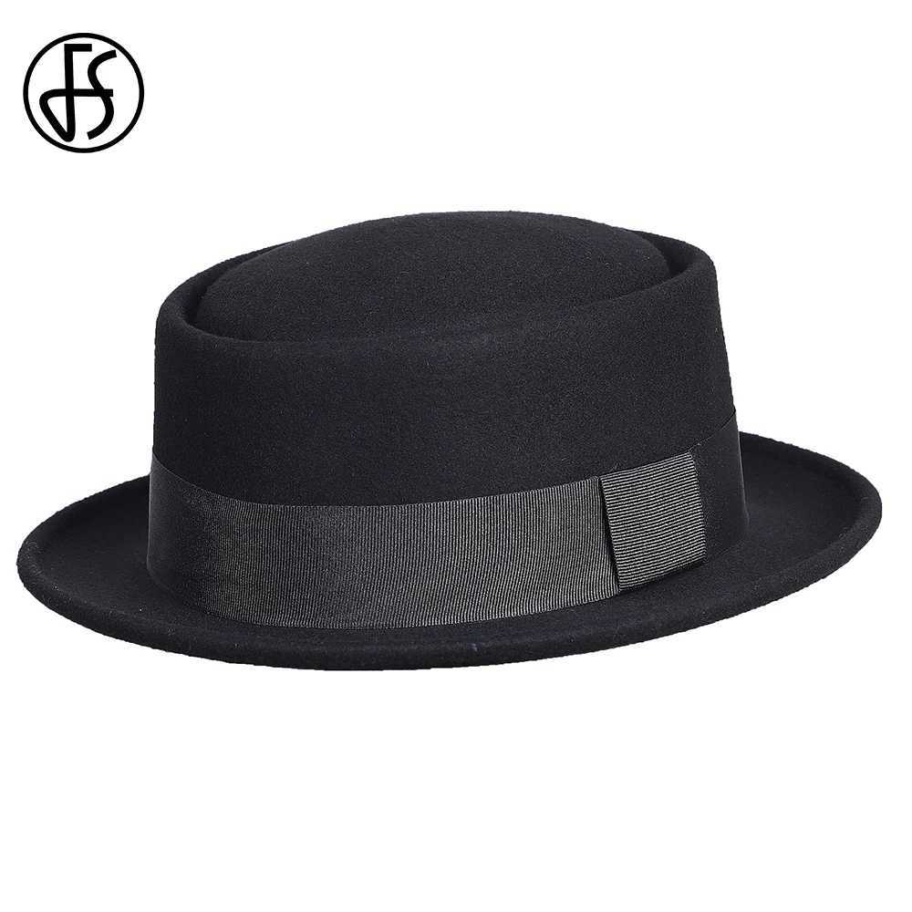F. S small hat church Panama mafia C gentleman black jazz men winter wedding wool felt Fedora W241225