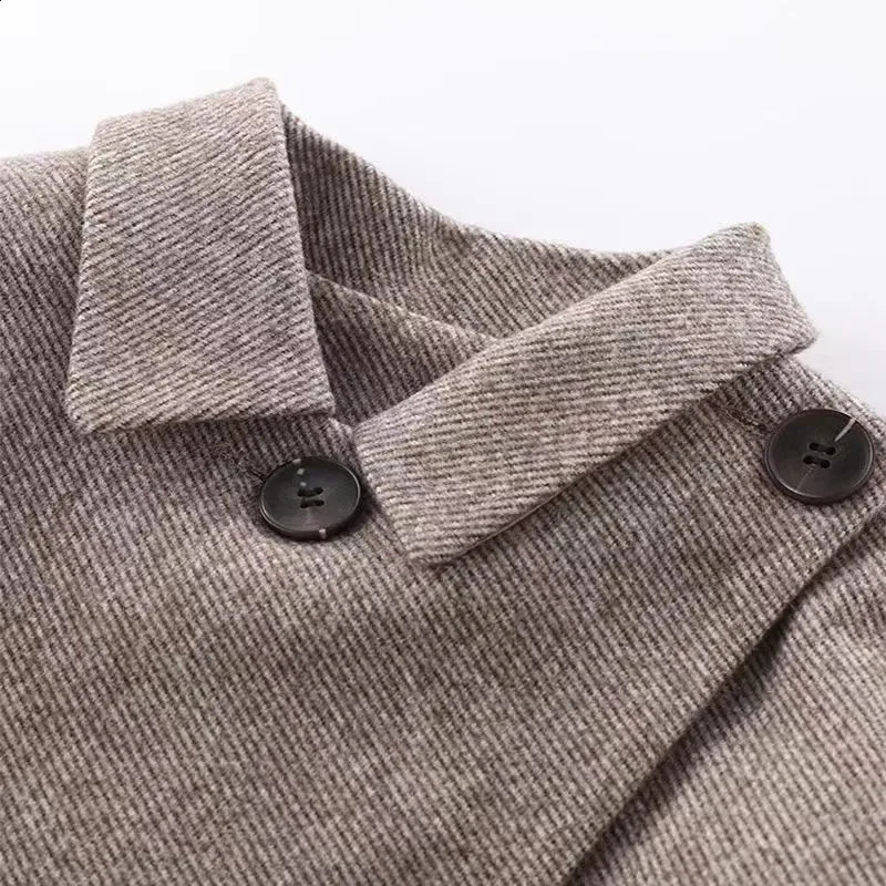 Spring and Autumn Girls Woolen Suit Coat Pleated Short Skirt TwoPiece Set Little Girl Cotton Thickening Fashionable 241225