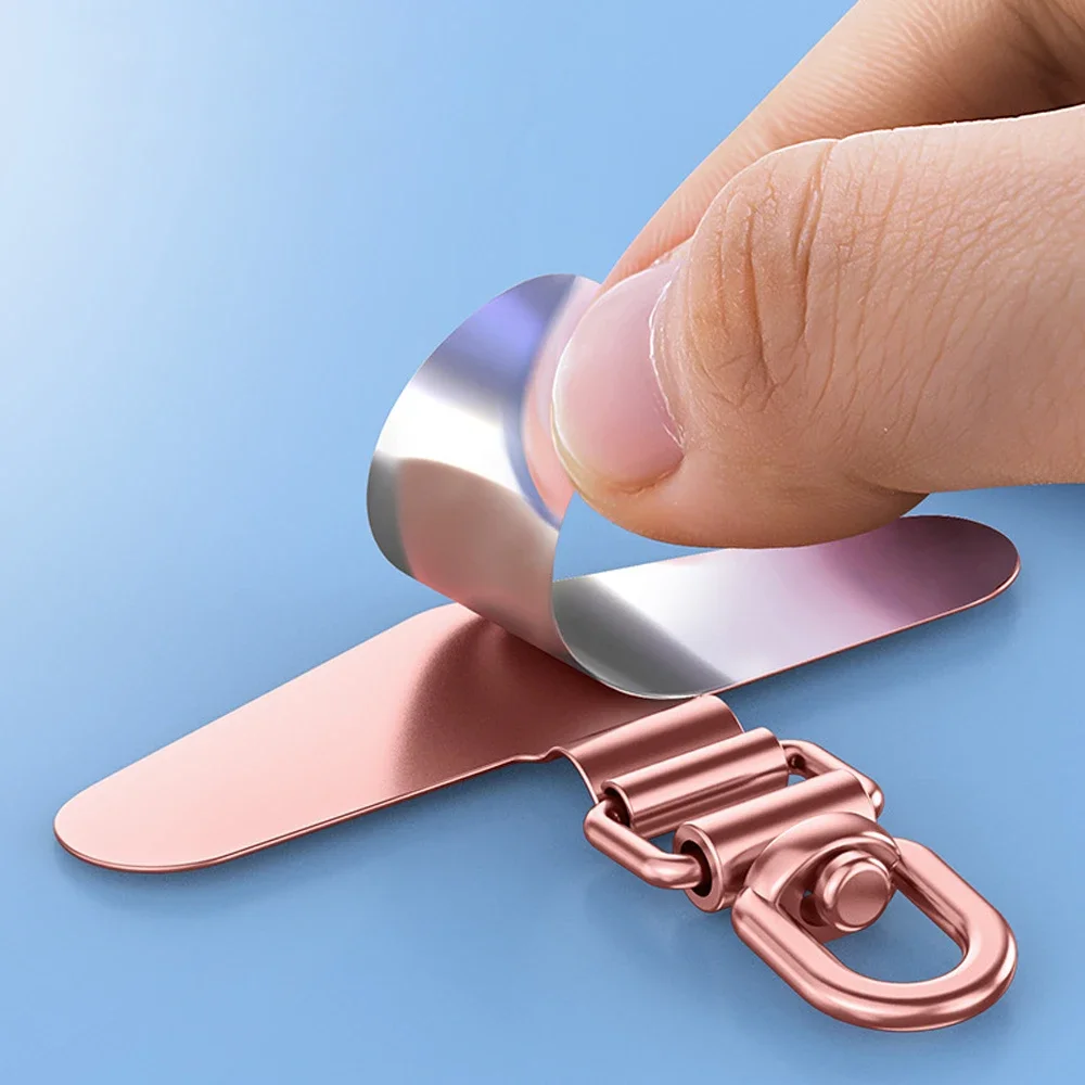 Upgrated 360 Rotatable Stainless Steel Phone Tether Tab Metal Patch Gasket Cellphone Lanyard Safety Connecter Piece