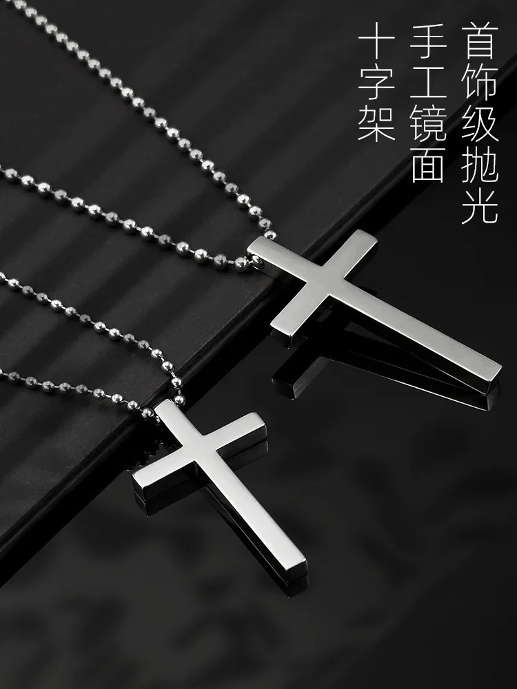 Pure Cross Pendant Handmade Mirror Jewelry Grade Polished Premium Feeling Couple American Pendant Hip Hop Sweater Chain 241220