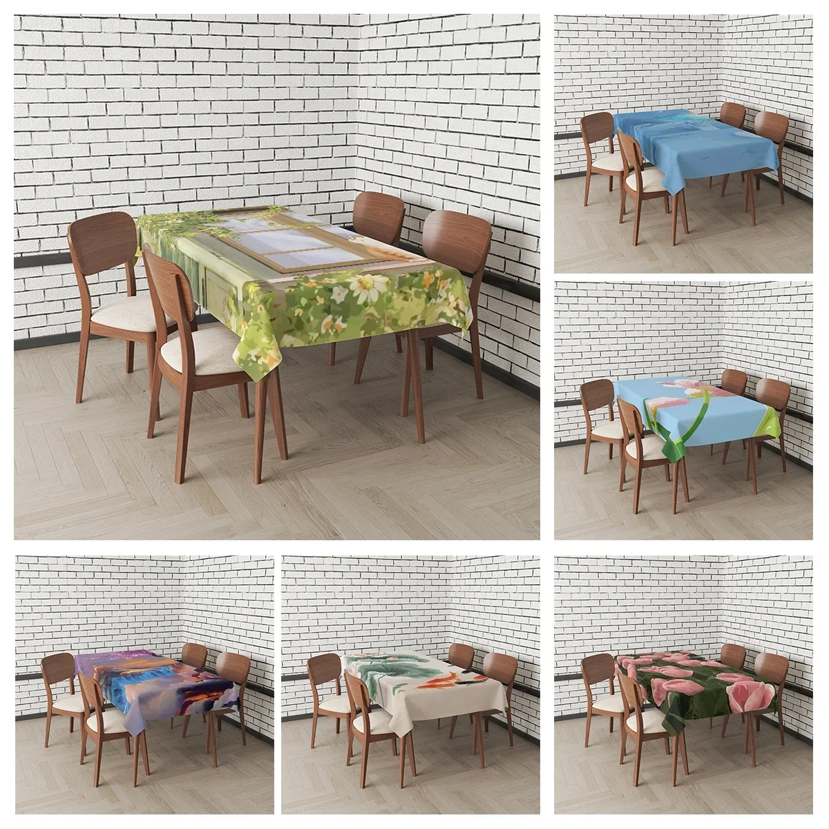 Tablecloths for Dining Tables Anime Decoration and Rectangular Table Accessories Waterproof Cloth Anti-stain Tablecloth OMW6