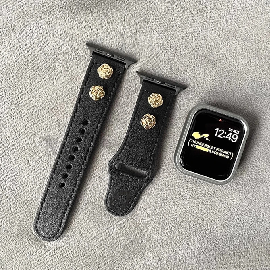 Black Nylon Magnetic Silicon Leather Strap For Watch Band S10 9 8 7 6 SE 5 38/40/41/42/44/45/46/49mm Bracelet 241220