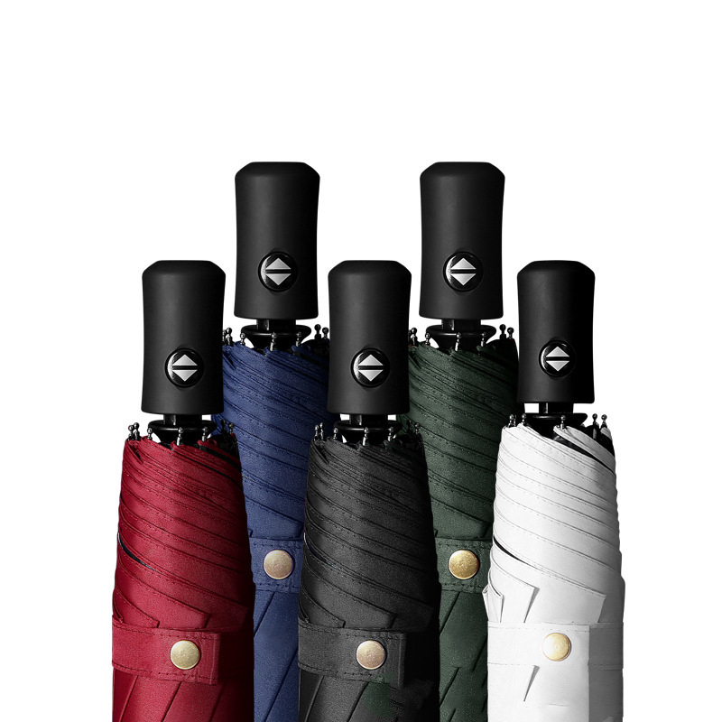 Men's and Women's Triple Panel Automatic Umbrella - Robust Vinyl Construction with Branding Options