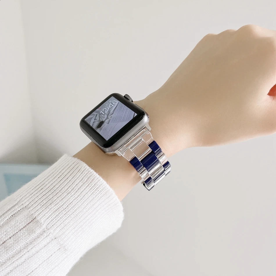 Transparent Strap For Watch Band 8 7 6 SE 4 5 45mm 44mm 42mm Fashion Mix Color Resin Bracelet 49mm 40mm 38mm 241220