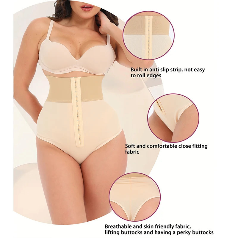 Women Slimming Underwear Push Up Butt Lifter Abdomen Shapers High Waist Tummy Control Shaper Thong 241225
