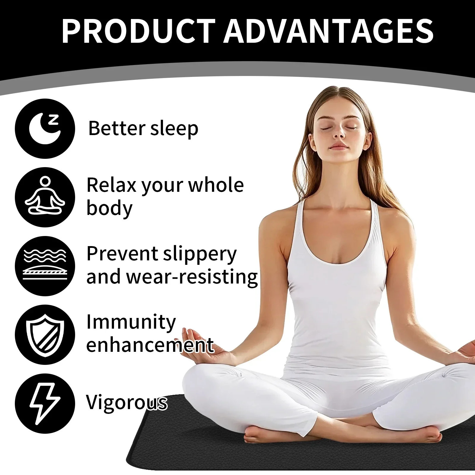 Grounding Mat for Sleep Energy Pain Relief Inflammation Balance Wellness Earth Connected Therapy for Grounding Conductive Rug 241225